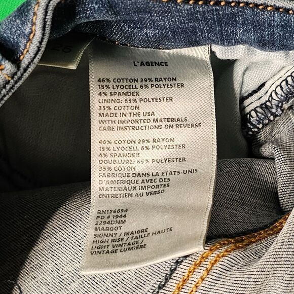 NWT L'AGENCE Margot Jean Light Vintage 25 - Picture 5 of 5